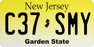 NJ license plate C37SMY
