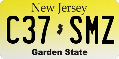 NJ license plate C37SMZ