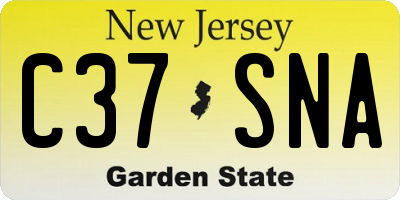 NJ license plate C37SNA