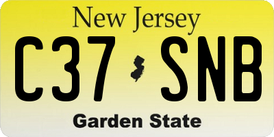 NJ license plate C37SNB