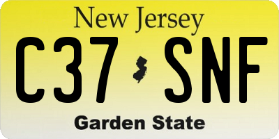 NJ license plate C37SNF