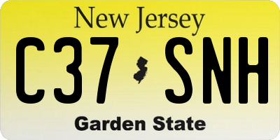 NJ license plate C37SNH