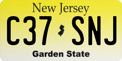 NJ license plate C37SNJ