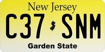 NJ license plate C37SNM