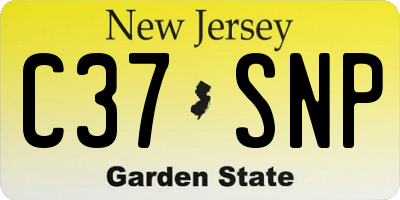 NJ license plate C37SNP