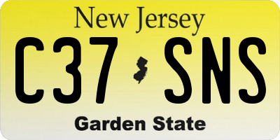 NJ license plate C37SNS