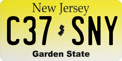NJ license plate C37SNY