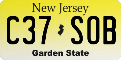 NJ license plate C37SOB