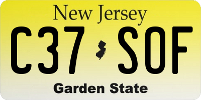 NJ license plate C37SOF