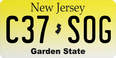 NJ license plate C37SOG