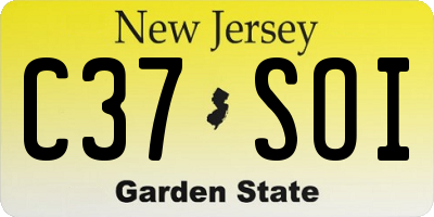 NJ license plate C37SOI