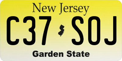 NJ license plate C37SOJ