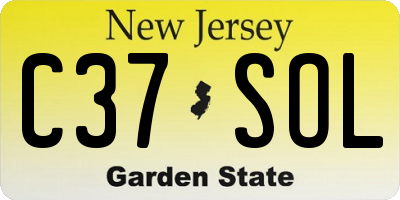 NJ license plate C37SOL