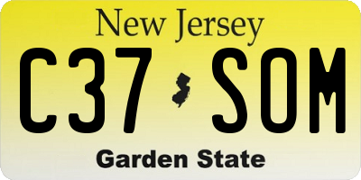 NJ license plate C37SOM