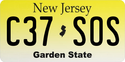 NJ license plate C37SOS