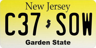 NJ license plate C37SOW