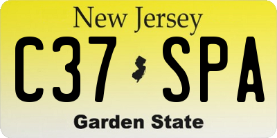 NJ license plate C37SPA