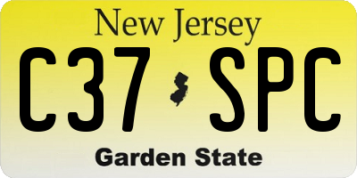 NJ license plate C37SPC