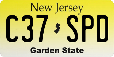 NJ license plate C37SPD