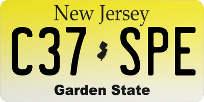 NJ license plate C37SPE