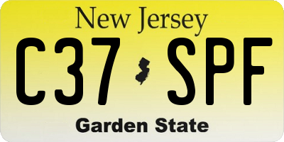 NJ license plate C37SPF