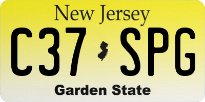 NJ license plate C37SPG