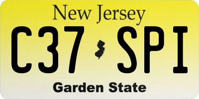 NJ license plate C37SPI