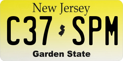 NJ license plate C37SPM