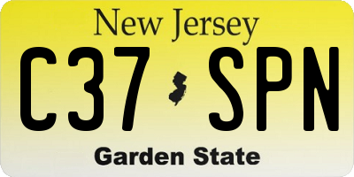 NJ license plate C37SPN