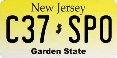 NJ license plate C37SPO
