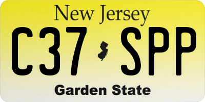 NJ license plate C37SPP