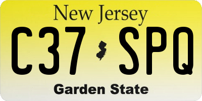 NJ license plate C37SPQ