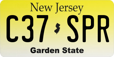NJ license plate C37SPR