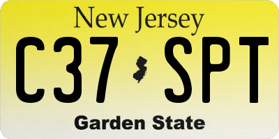 NJ license plate C37SPT