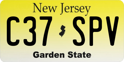 NJ license plate C37SPV