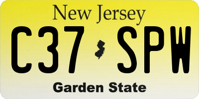 NJ license plate C37SPW