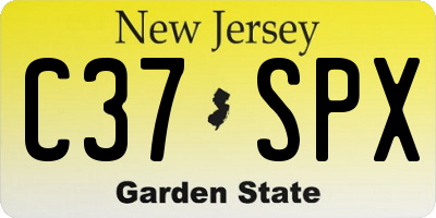 NJ license plate C37SPX