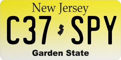 NJ license plate C37SPY