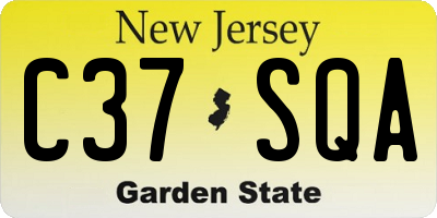 NJ license plate C37SQA