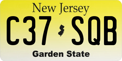 NJ license plate C37SQB
