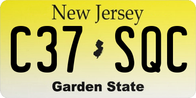 NJ license plate C37SQC