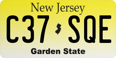 NJ license plate C37SQE