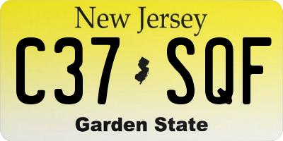 NJ license plate C37SQF