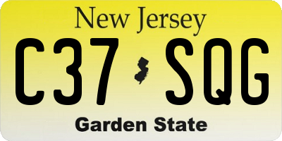 NJ license plate C37SQG