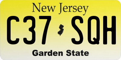 NJ license plate C37SQH