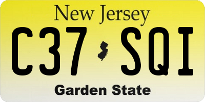 NJ license plate C37SQI