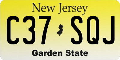 NJ license plate C37SQJ