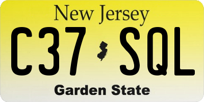 NJ license plate C37SQL