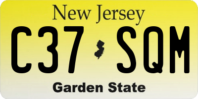 NJ license plate C37SQM