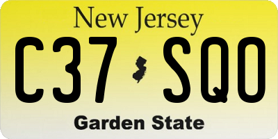 NJ license plate C37SQO